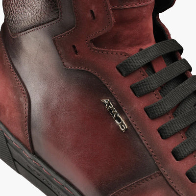 Men's Burgundy Nubuck and Leather Boot