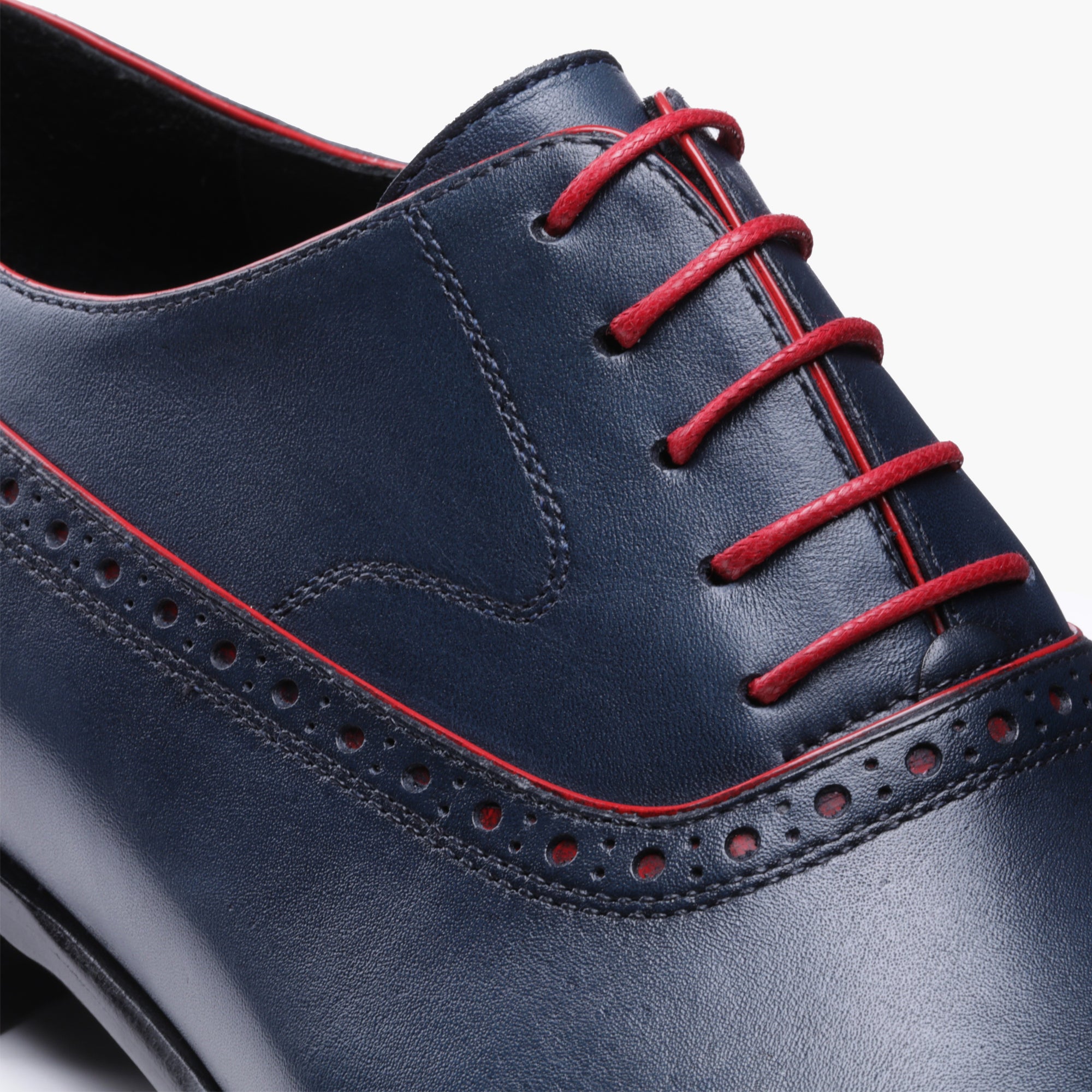 Men’s Dark Blue Cap Toe Brogue Oxford