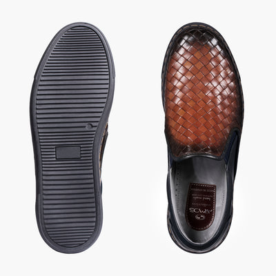 Men’s Blue and Brown Slip-On Sneaker