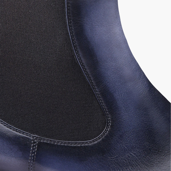 Men's Blue Patina Leather Chelsea Boot