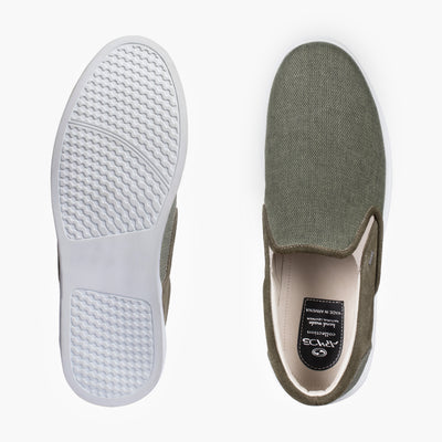 Men's Khaki Linen Slip-On Sneaker