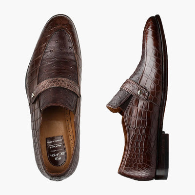 Men’s Brown Ostrich Leather Loafer