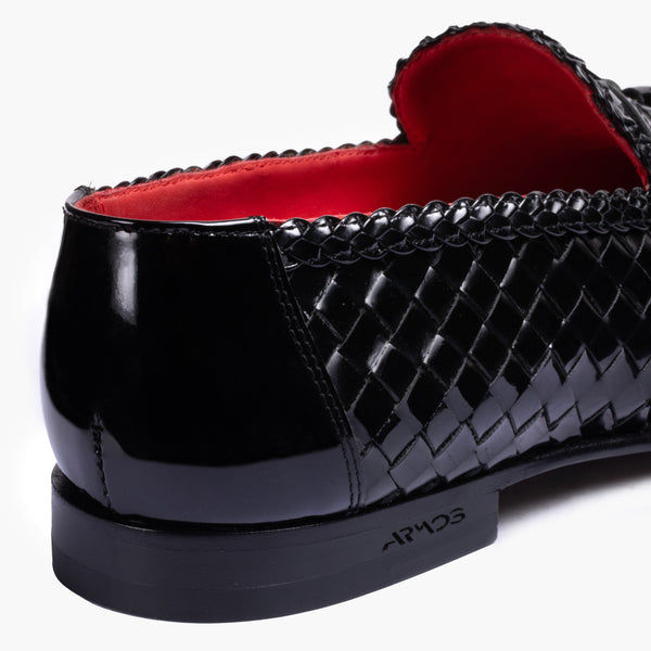 Men's Black Patent Leather Tassel Loafer