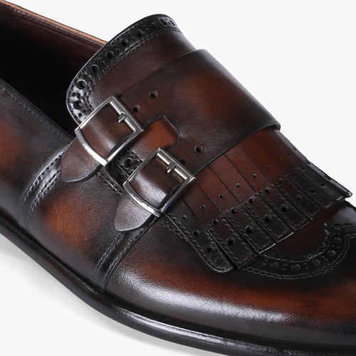 Men’s Brown Double Monk with Fringe