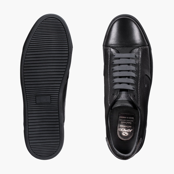 Men's Black Sneaker with Silver Inserts