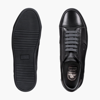 Men's Black Sneaker with Silver Inserts