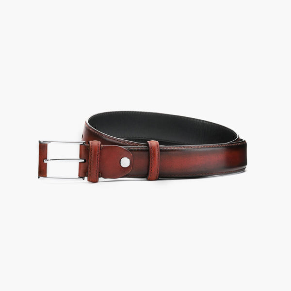 Men’s Cherry Patina Leather Belt