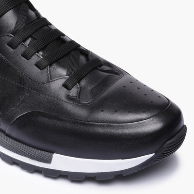 Men's Black Sneaker with White Sole