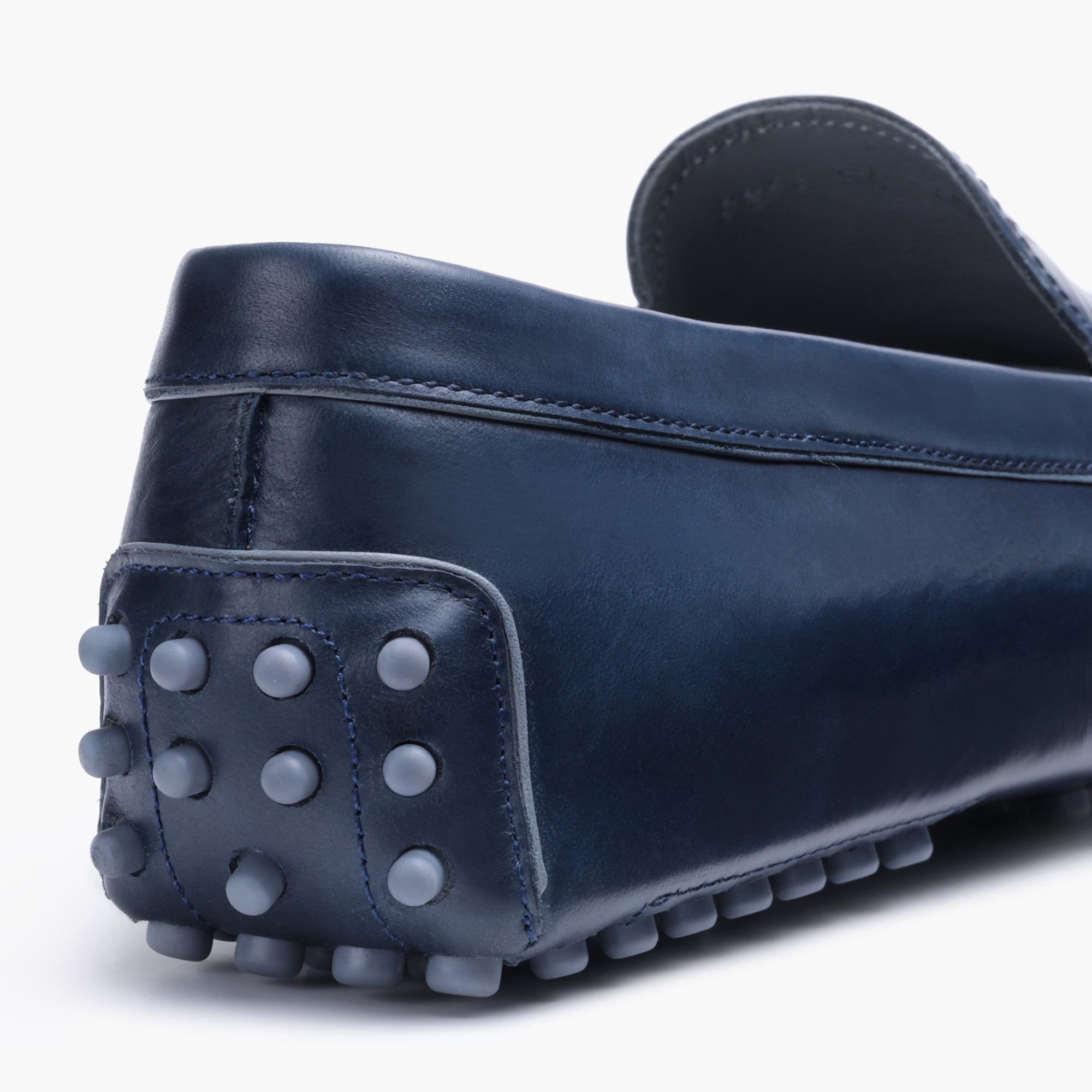 Men’s Navy Blue Leather Driving Moccasin