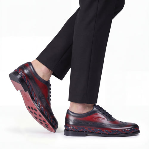 Men's Blue and Red Brogue Sneaker