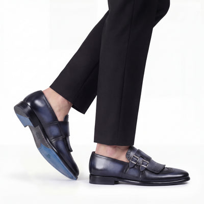 Men’s Gray Double Monk with Fringe