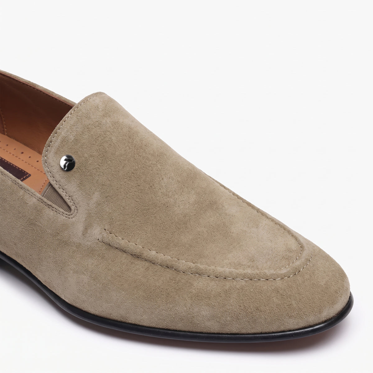 Men’s Beige Suede Leather Loafer - detail