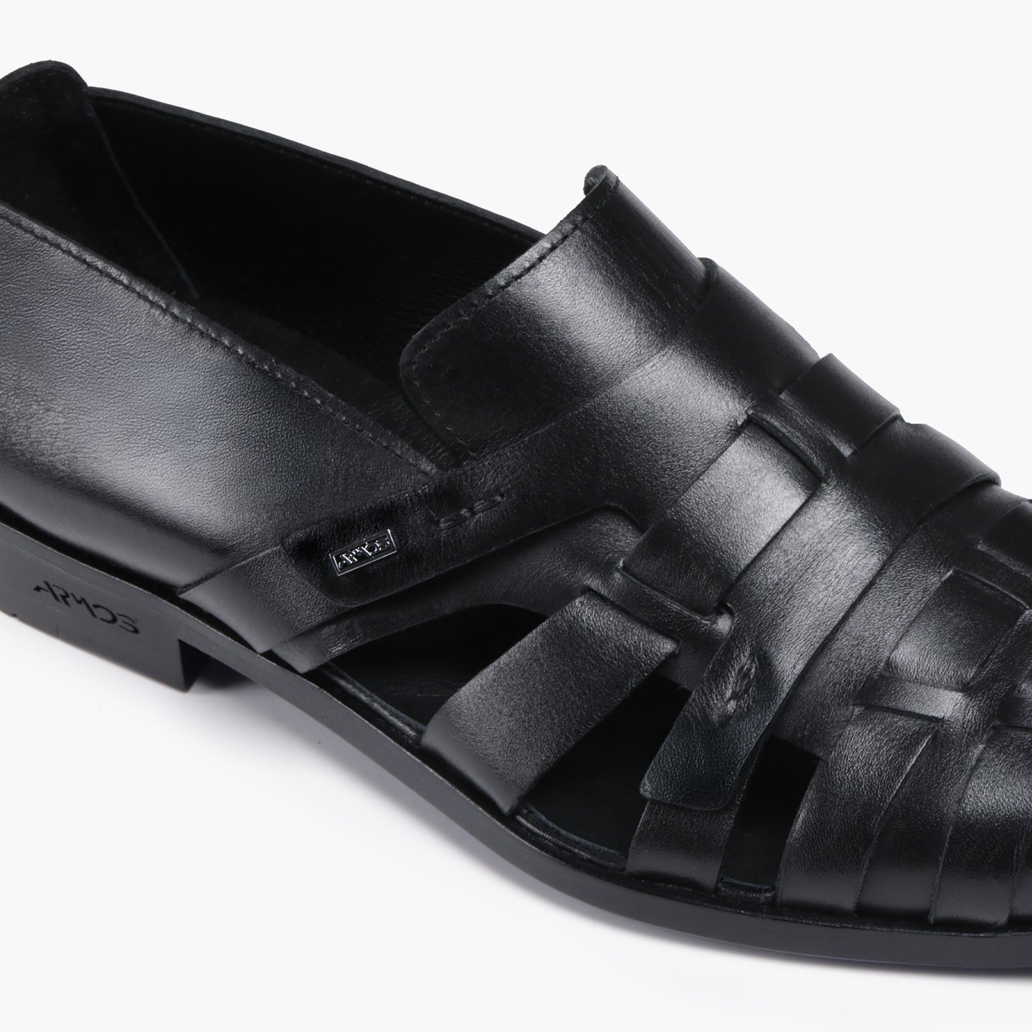 Men's Black Side Strap Fisherman Sandal