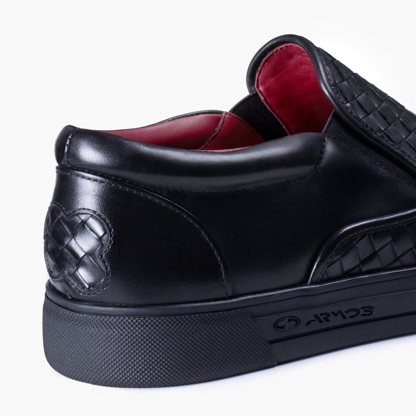 Men's Black Woven Slip-On Sneaker