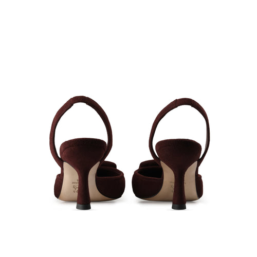 Women’s Burgundy Suede Slingback Pump