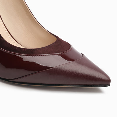Handcrafted Women's Burgundy Pointed-toe Pump | Size 10.5 | ARMOS | 2-Year Warranty