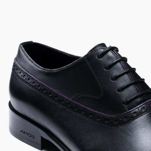 Men’s Black Leather Cap Toe Brogue Oxford