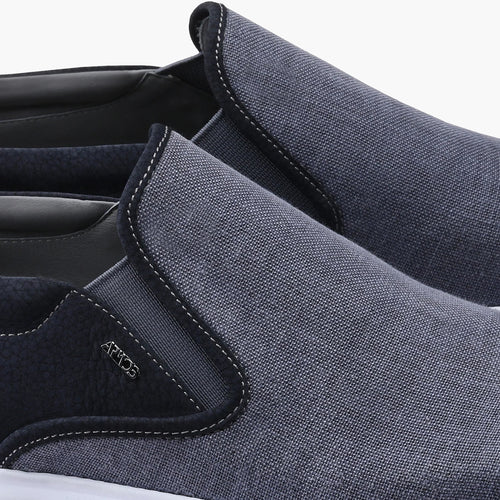 Men's Gray Linen Slip-On Sneaker