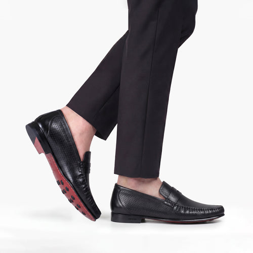 Men’s Black Perforated Penny Loafer
- worn