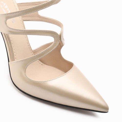Women’s Champagne Leather Slingback Pump