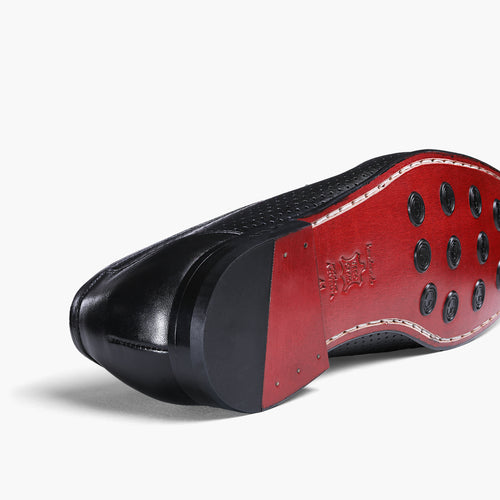 Men’s Black Perforated Penny Loafer - detail