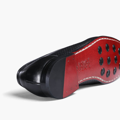 Men’s Black Perforated Penny Loafer - detail