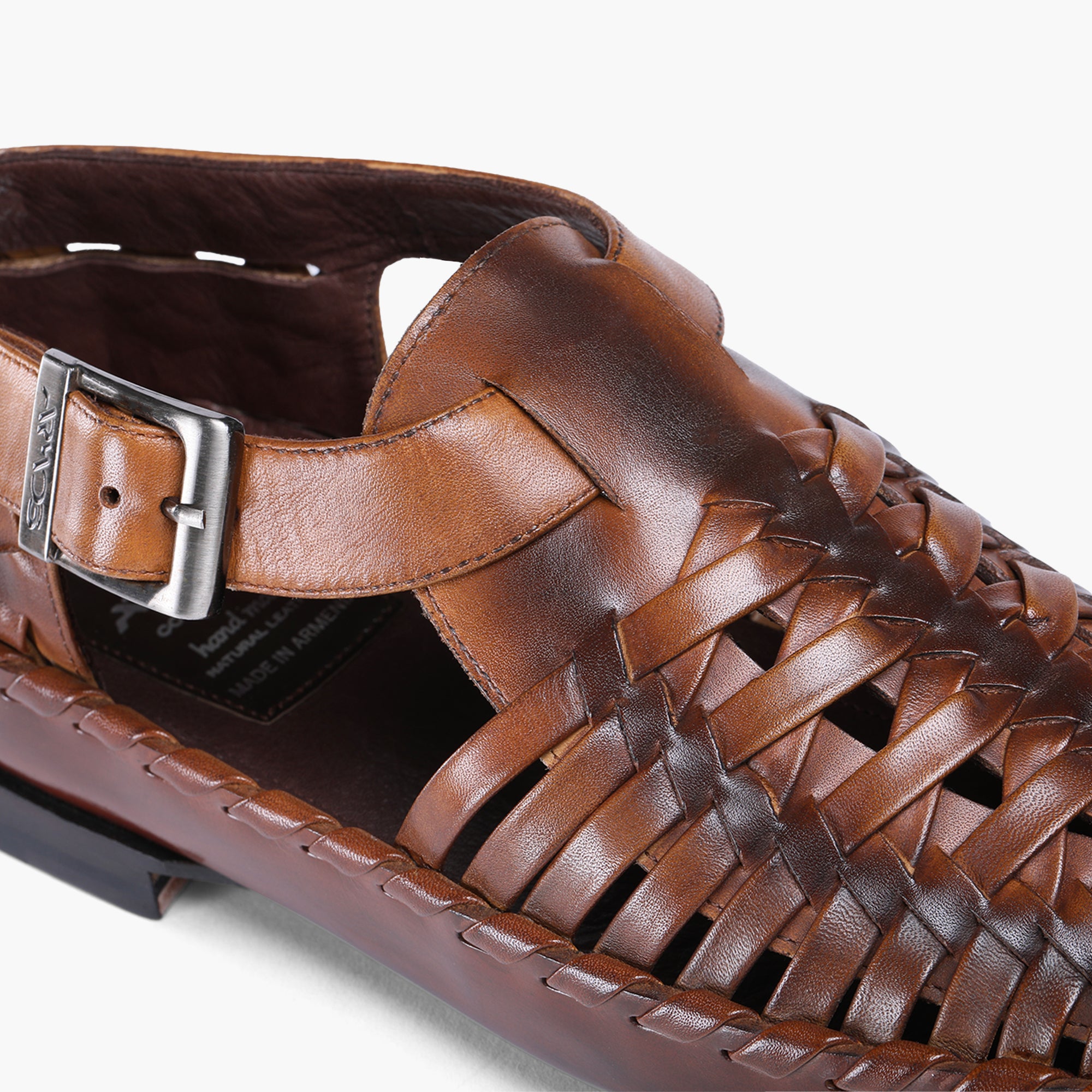 Men's Dark Brown Leather Huarache Sandal - detail2