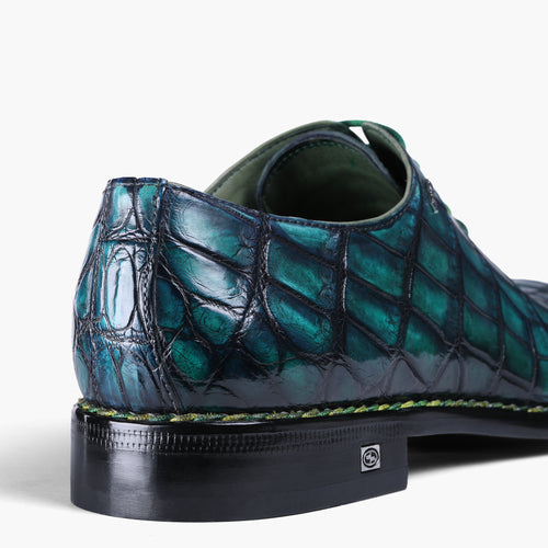 Men’s Green Crocodile Leather Oxford