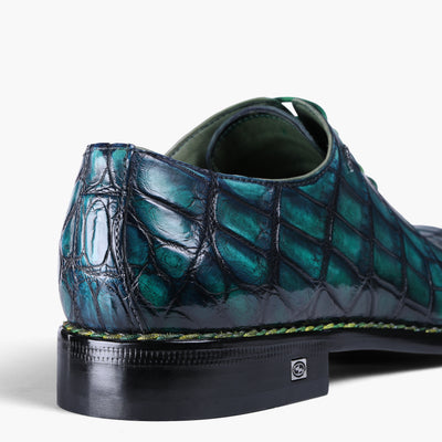 Men’s Green Crocodile Leather Oxford