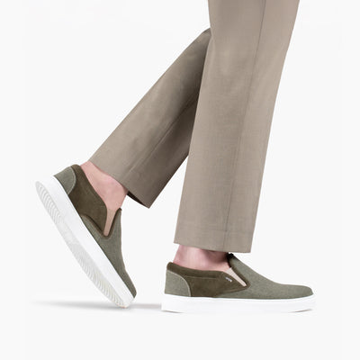 Men's Khaki Linen Slip-On Sneaker