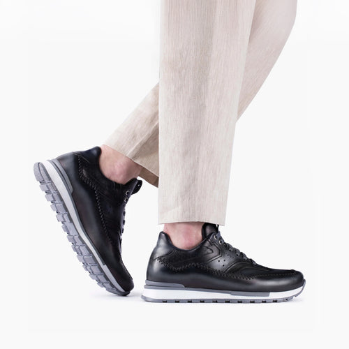 Men's Gray Patina Leather Sneaker