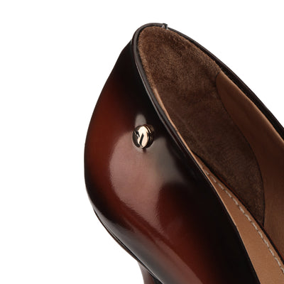 Women's Black & Brown Patent Leather Pump