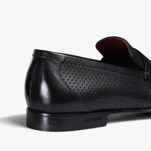 Men’s Black Perforated Penny Loafer - detail2