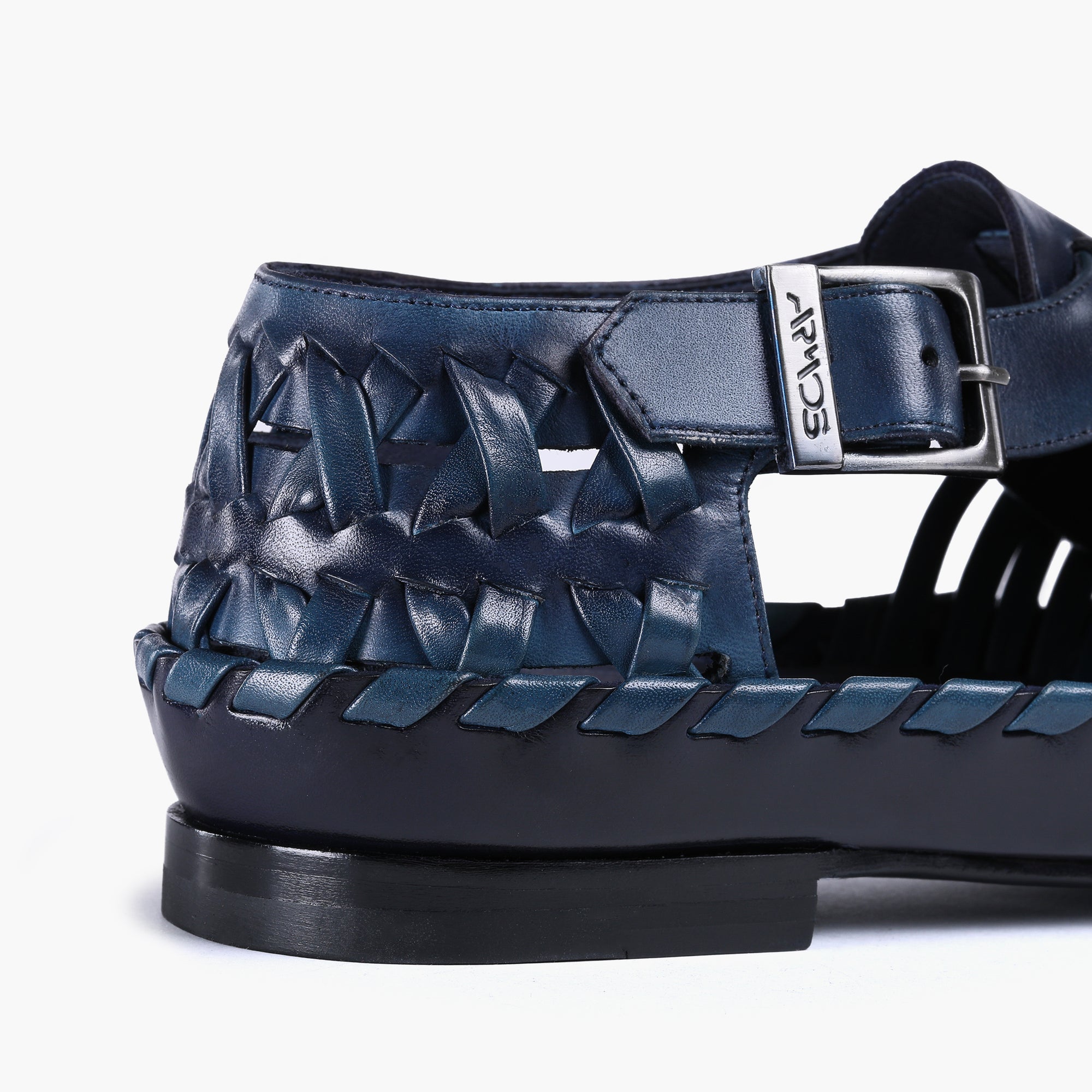 Men’s Blue Patina Leather Huarache Sandal - detail2
