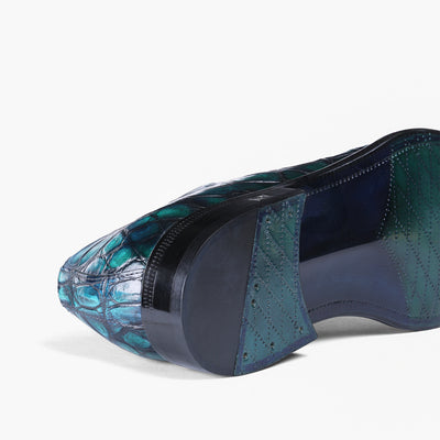 Men’s Green Crocodile Leather Oxford