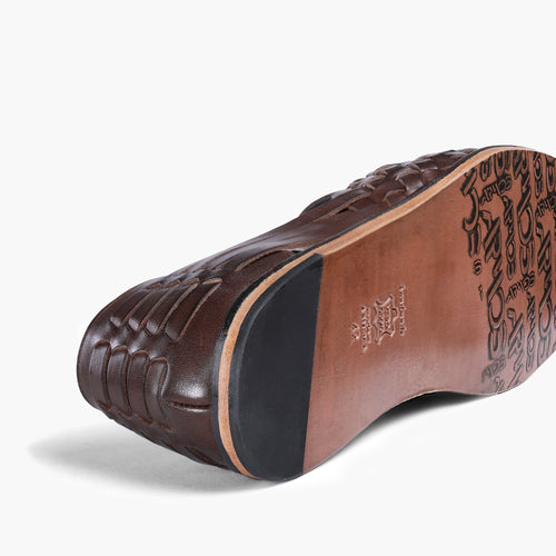 Men’s Dark Brown Leather Huarache Sandal - detail