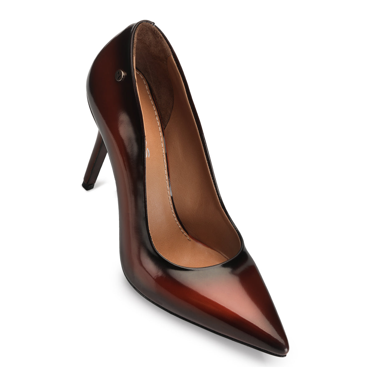 Women's Black & Brown Patent Leather Pump