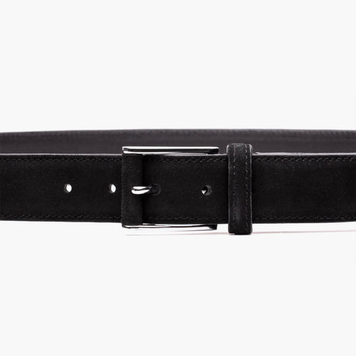 Men's Classic Black Suede Belt