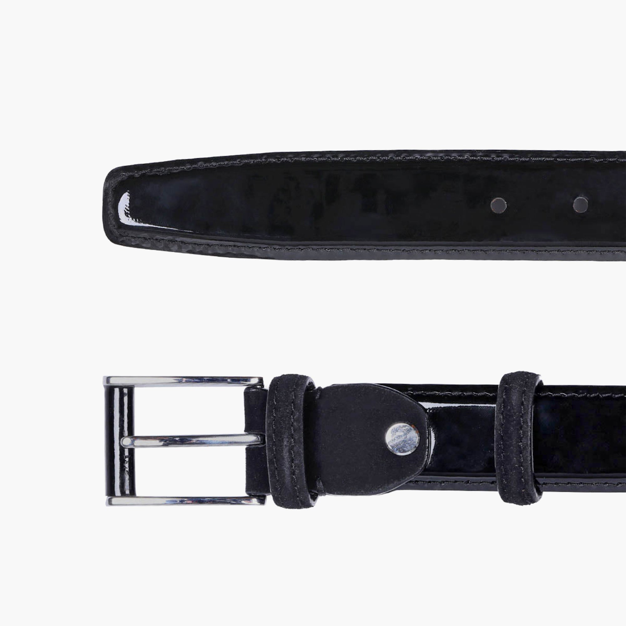 Men's Black Patent Leather Belt