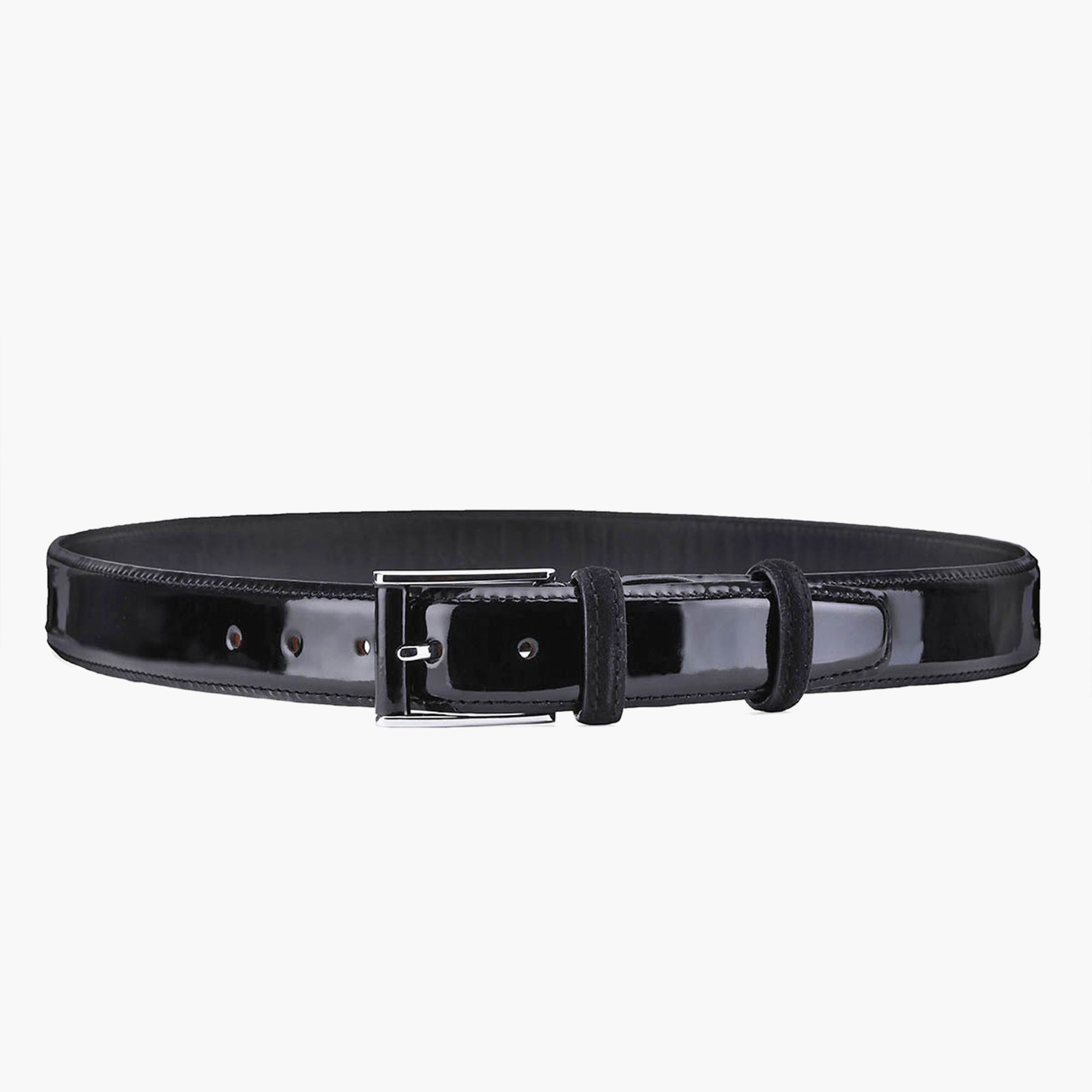 Men's Black Patent Leather Belt
