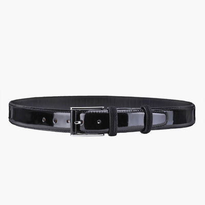 Men's Black Patent Leather Belt