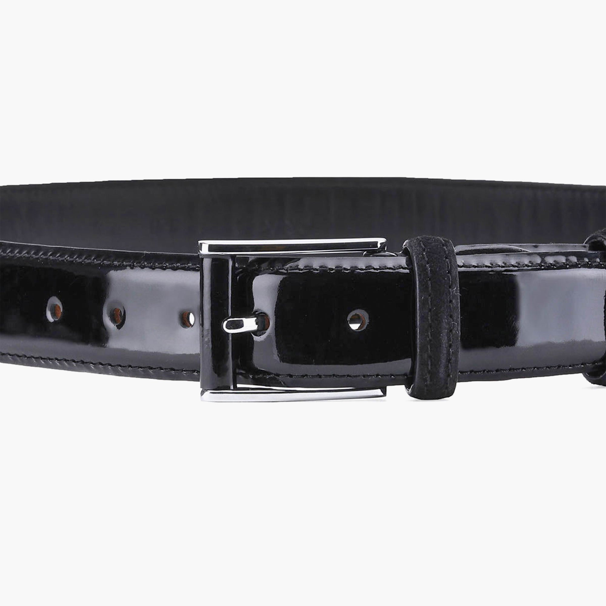 Men's Black Patent Leather Belt