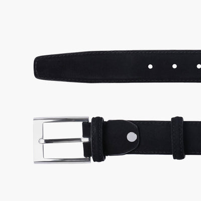 Men's Unique Black Suede Belt