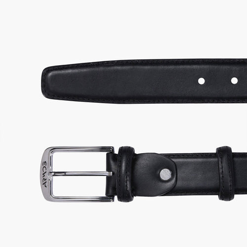 Men’s Black Matte Leather Belt