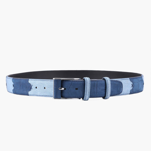 Men’s Blue Denim & Nubuck Belt
