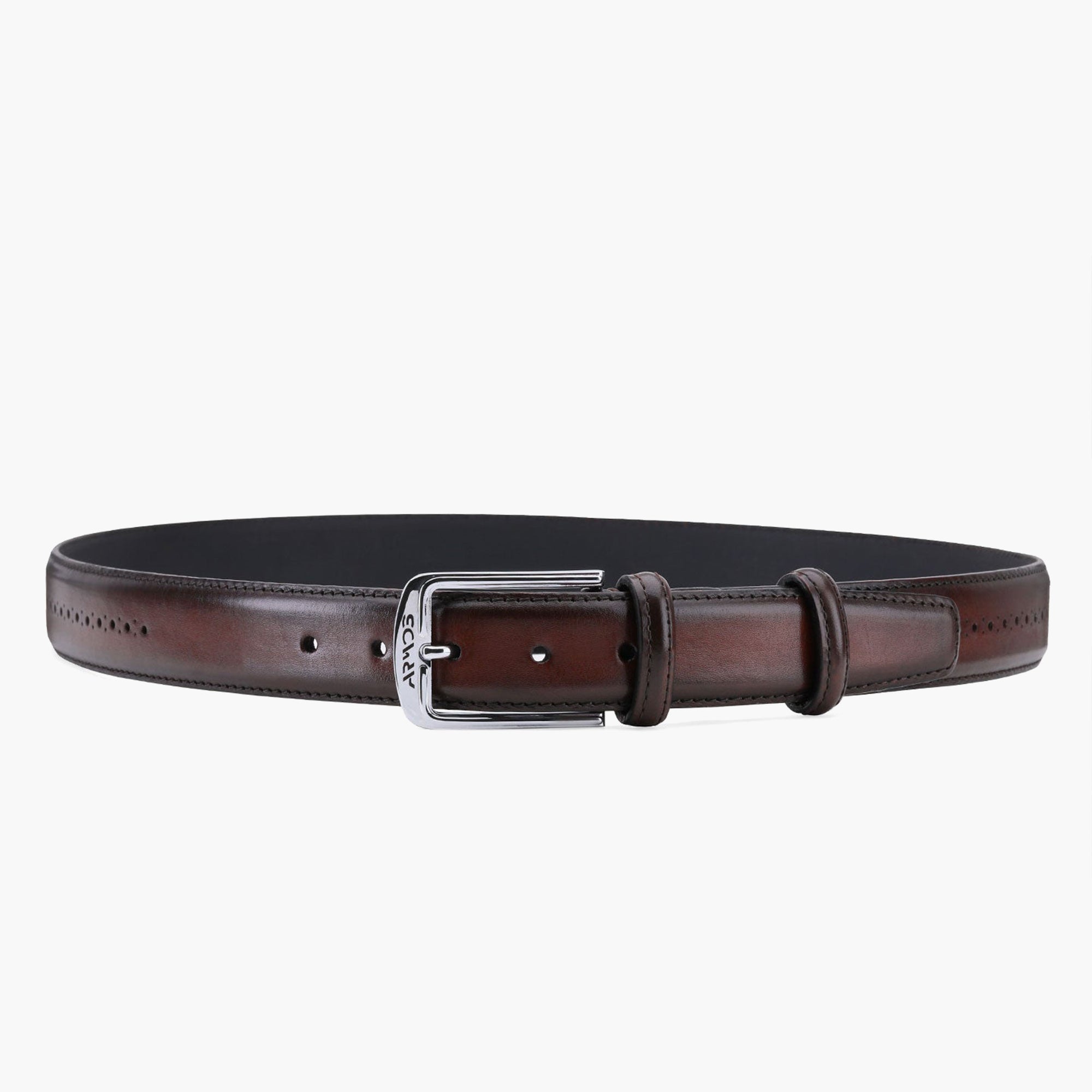 Men's Brown Patina Leather Belt