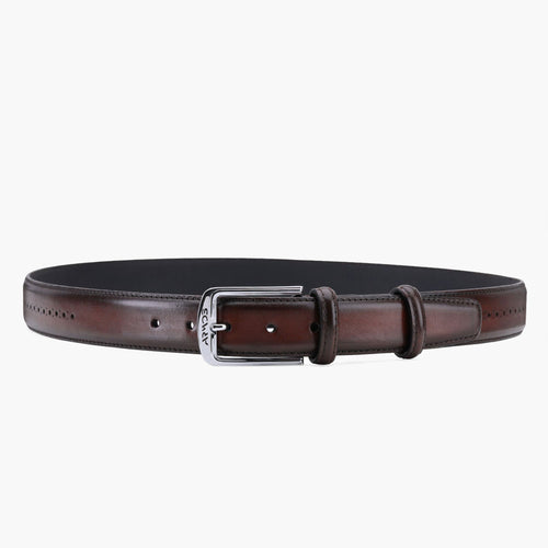 Men’s Dark Brown Patina Leather Belt