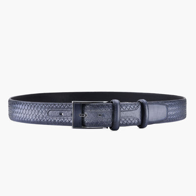 Men’s Blue & Gray Braided Leather Belt