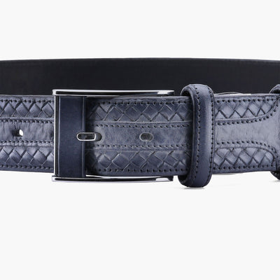 Men’s Blue & Gray Braided Leather Belt