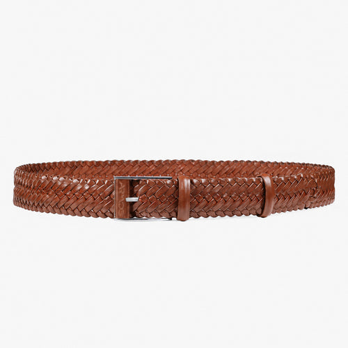 Men’s Cognac Braided Leather Belt
- full view